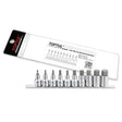 Toptul 10 pc 1/2" Dr. Hex Bit Socket Rail Set GAAG1005