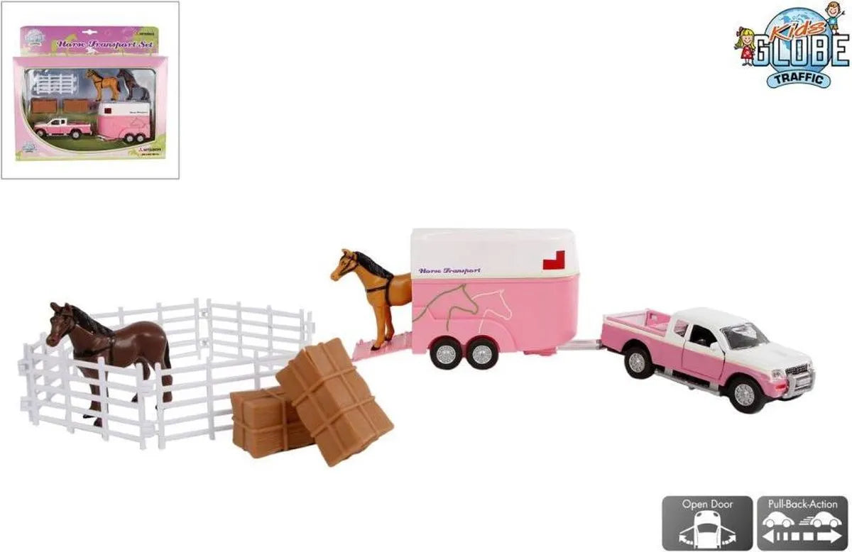 Kids Globe Mitsubishi with Horse Trailer and Accessories