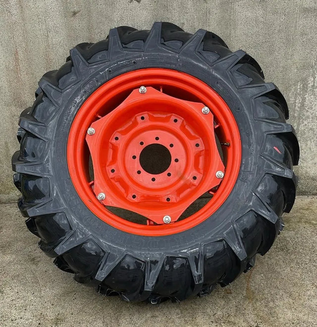 13.6 x 28 Rear Aig Tyres + 8 stud Rims to suit L2 Series