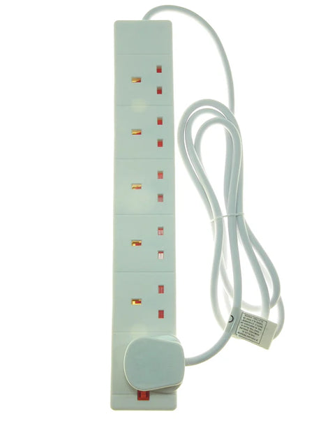 Powermaster 6 Gang 2m 13A Extension Lead - Multi-Socket Power Strip