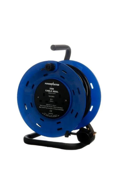 Powermaster Cable Reel 25m 13 Amp 2 Gang