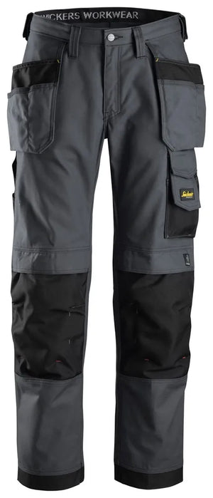 Snickers 3214 Canvas+ Craftsmen Holster Pockets Trousers - Grey/Black