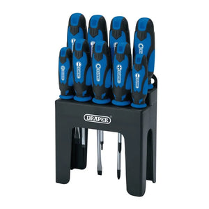 Draper Soft Grip Screwdriver Set Blue (9 Piece)