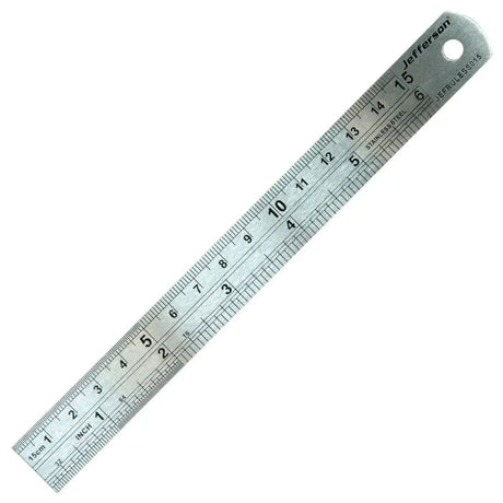 15cm Stainless Steel Ruler - Metric and Imperial Graduations with Protective Wallet