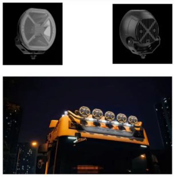 160W 9" LED Driving Light with Dual Position & Amber Warning Strobe - LG936
