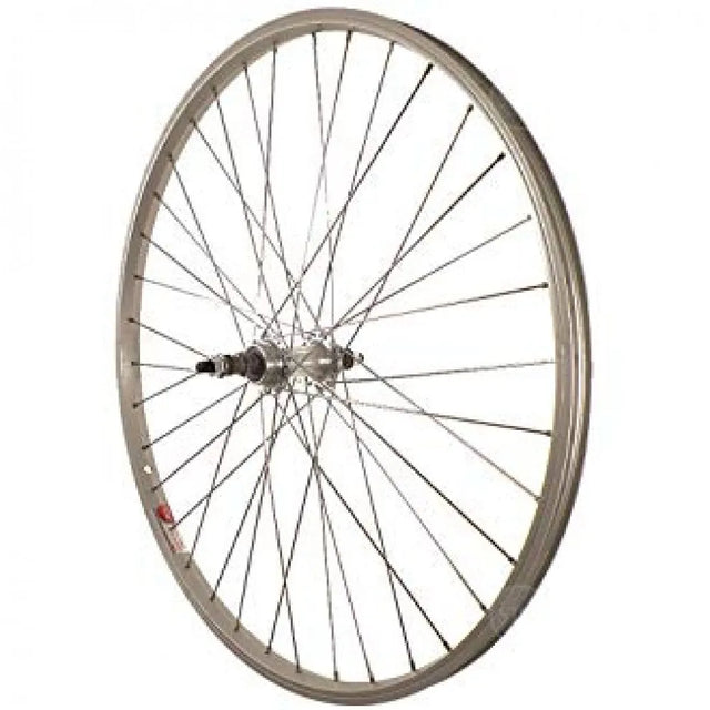 26-Inch Alloy Rear Wheel for 8-Speed Cassette, Quick Release Axle - Silver