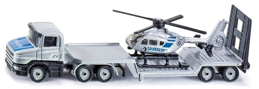 Siku Low Loader with Police Helicopter 1:87