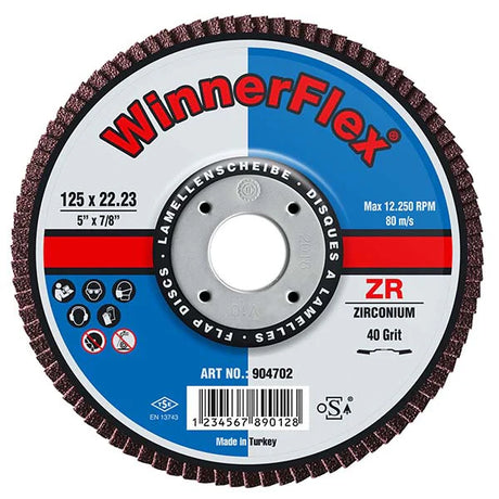 WinnerFlex Coned Flap Discs 115mm x 22 60 grit (10 Pack)