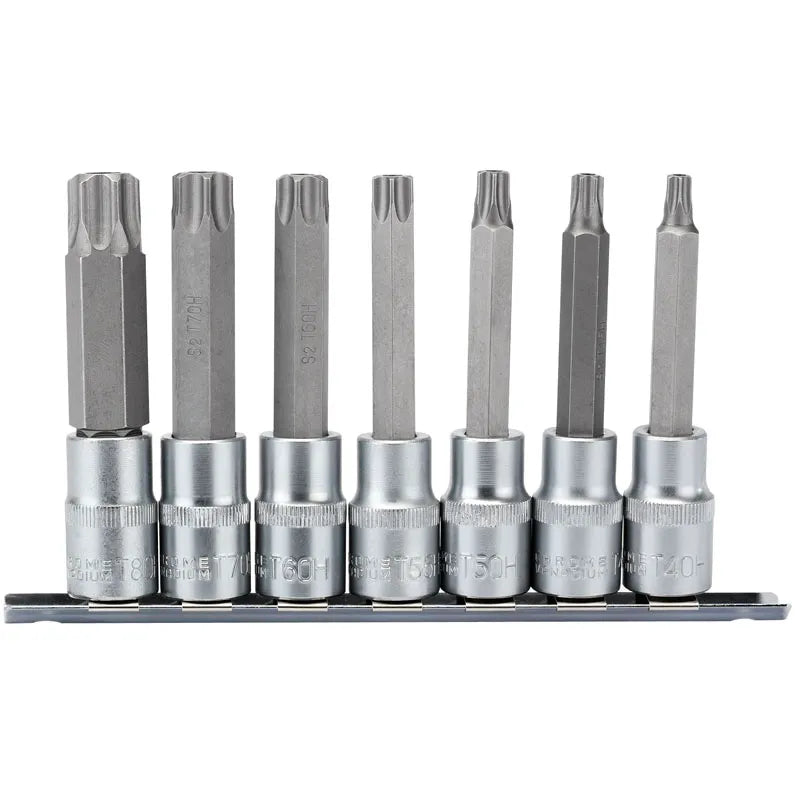 Draper TX-Star Security Socket Bit Set 1/2" Sq. Dr. 100mm (7 Piece)