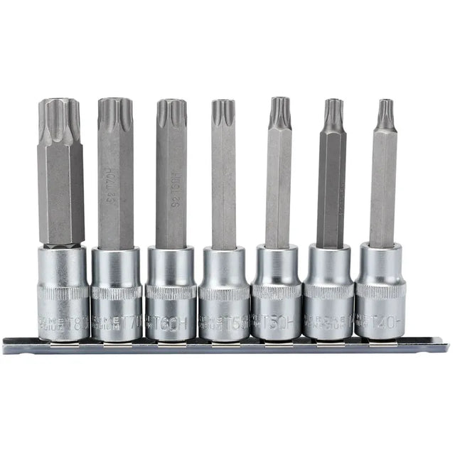 Draper TX-Star Security Socket Bit Set 1/2" Sq. Dr. 100mm (7 Piece)