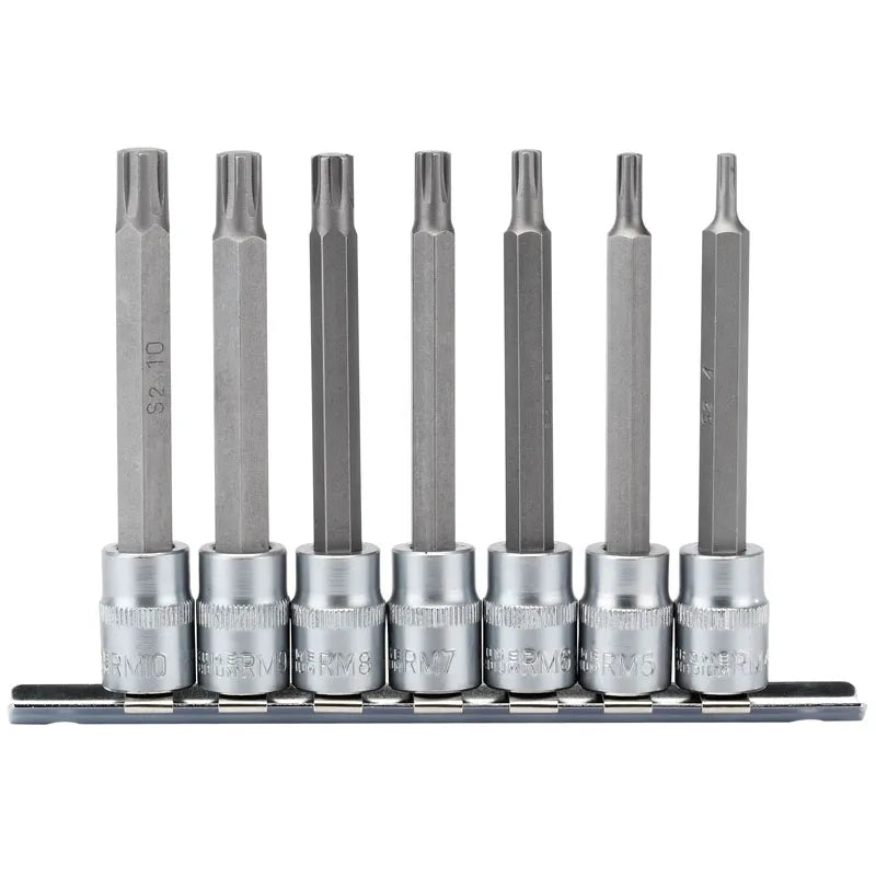 Draper Ribe Socket Bit Set, 3/8" Sq, Dr, (7 Piece)