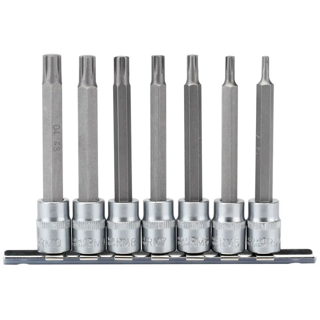 Draper Ribe Socket Bit Set, 3/8" Sq, Dr, (7 Piece)