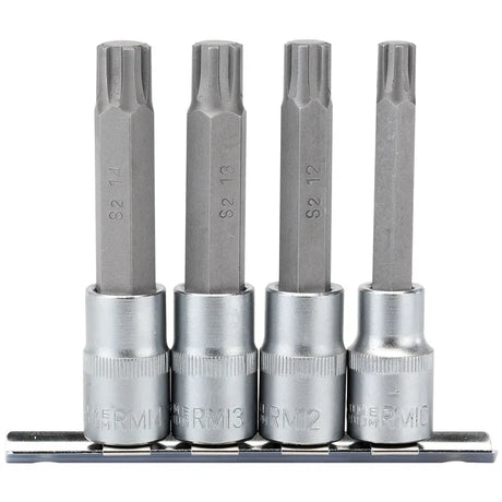 Draper Ribe Socket Bit Set 1/2" Sq. Dr. (4 Piece)