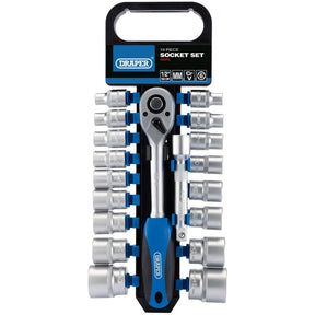 Draper Metric Socket and Rachet Set 1/2" sq, Dr. (19 Piece)