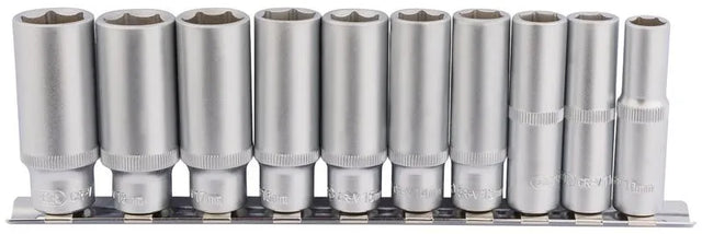 Draper 3/8" Sq. Deep Socket Set on Metal Rail (10 Piece)