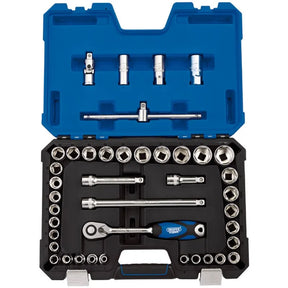 Draper Expert Combined Mm/Af Socket Set, 1/2" Sq. Dr. (41 Piece)