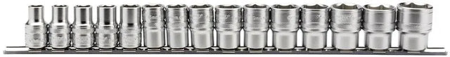 Draper 1/2" Sq. Metric socket on Metal Rail (15 Piece)
