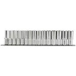 Draper  1/2" Sq. Dr. Metric Deep socket on a Socket Rail (15 Piece)
