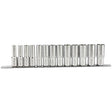 Draper Imperial Deep sockets on a Metal Rail, 1/2" Sq, Dr, (13 Piece)