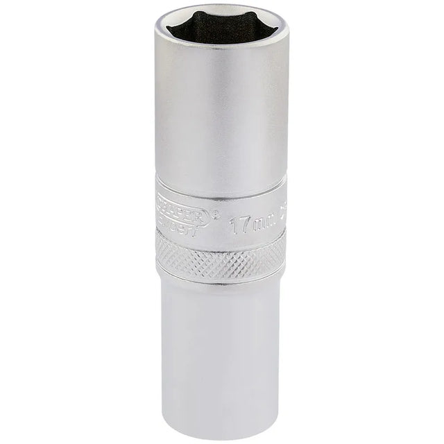 Draper 6 Point Metric Deep Socket, 1/2" Sq, Dr, 17mm