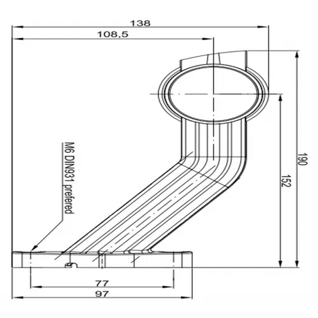 LED Global LG176 - 3 Function Led 90 Degree Stalk Marker Light (RH)