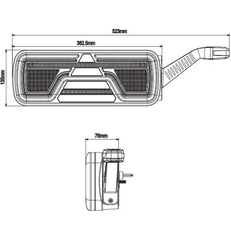 LED Commercial Tail Lamp with Stalk - Right