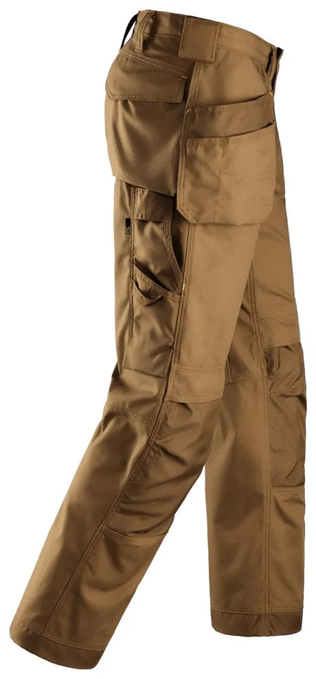 Snickers 3214 Canvas+ Craftsmen Holster Pockets Trousers - Brown