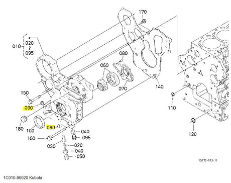 Kubota Plug 1C010-96020 - Genuine Gear Case and Front Cover Drain Plug