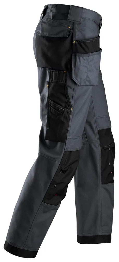 Snickers 3214 Canvas+ Craftsmen Holster Pockets Trousers - Grey/Black