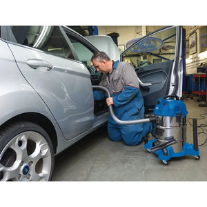 Draper Wet and Dry Vacuum Cleaner with Stainless Steel Tank, 30L, 1600W
