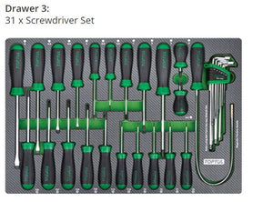 Toptul 213Pc 7-Drawer Mechanics Tool Trolley - QGE21322 | Heavy Duty Tool Storage