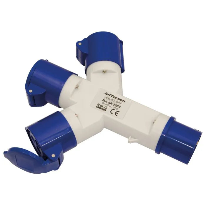 Jefferson 230v 16A 3 Way Splitter