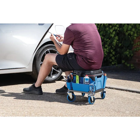 Draper Work Stool Blue