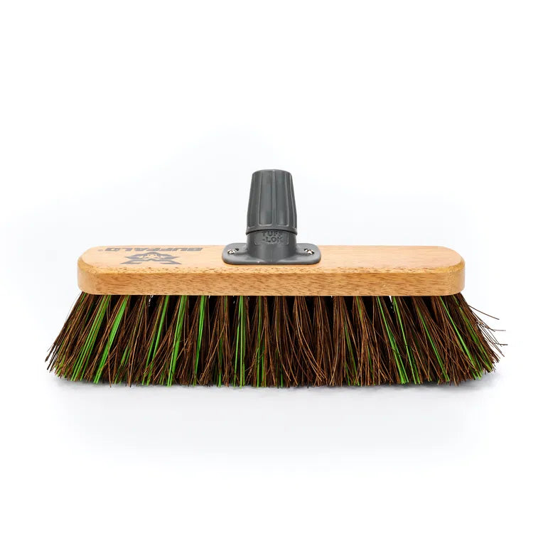 Buffalo Sweeper 12" Stiff Bassine Broom Head with Tuff-Lok Bracket