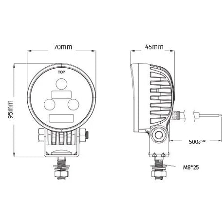 247 2.7" LED Mini Round Work Lamp | 750 Lumens, 9W, IP67 Rated Flood Beam - CA 5734