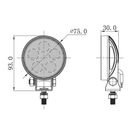 247 3" LED Mini Round Work Lamp | 950 Lumens, IP69K Rated Flood Beam - CA 5735