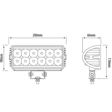 247 7.8" Adventure Work Lamp Bar | 2700 Lumens, IP67 Rated Flood Beam - CA 6114