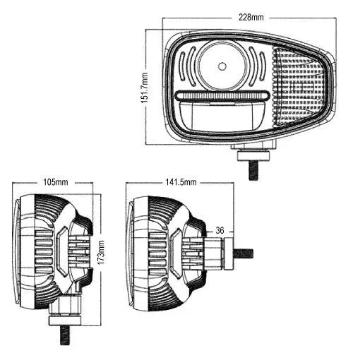 247 Combo LED Head Light (Left) | RHD - 82W, 5200 Lumens, IP68 Rated, 4-in-1 Function - CA 6165L