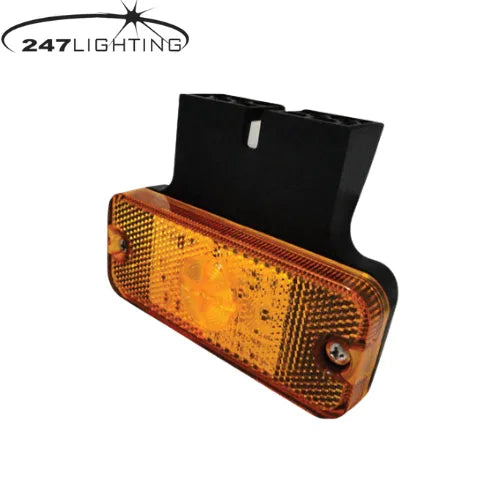 247 LED Amber Side Marker Lamp - IP67 Rated, 12-24V Bracket Mount - CA 7090A
