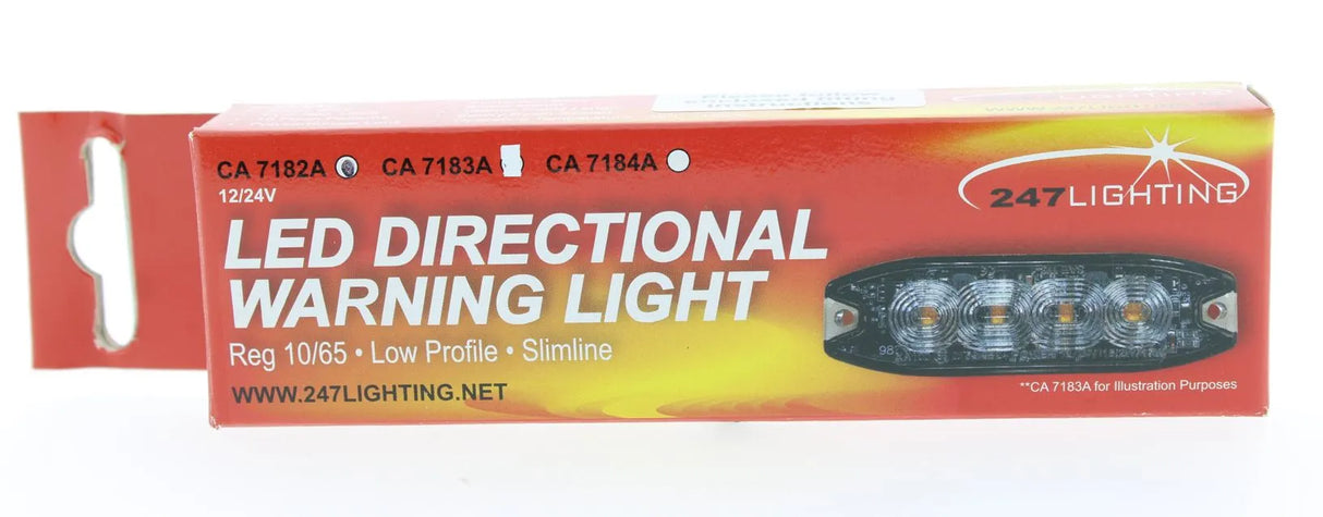 247 LED Directional Warning Light | Red - 9W, 18 Flash Patterns, IP67 Rated - CA 7182R