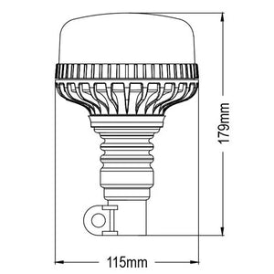 247 LED Pole Mount Trekker Beacon CA 8124 - 54W, 360° Light Distribution, IP56 Rated