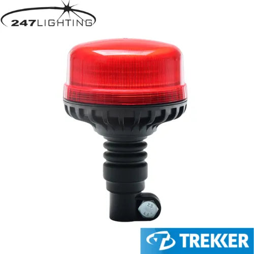 247 LED Red Pole Mount Trekker Beacon | 54W, 360° Light Distribution, IP56 Rated - CA 8124R