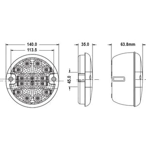 247 Multifunctional LED Tail Lamp With Bowl - Stop, Tail, Indicator, IP67 Rated - CA 9007