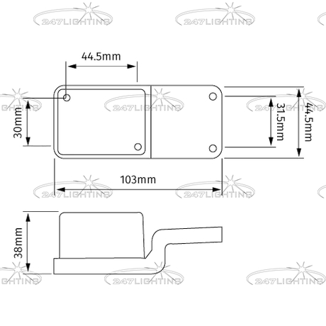 247 White LED Marker Lamp - IP65 Rated, 12-24V Bracket Mount - CA 9330W