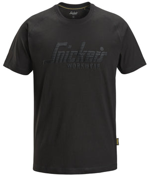Snickers Logo T-Shirt Black 2590 | Soft & Comfortable Everyday Workwear Tee