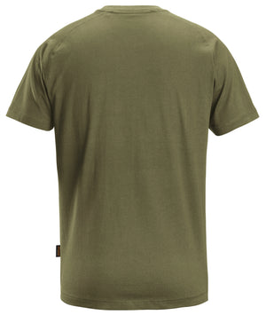Snickers Logo T-Shirt Khaki Green 2590 | Soft & Comfortable Everyday Workwear Tee