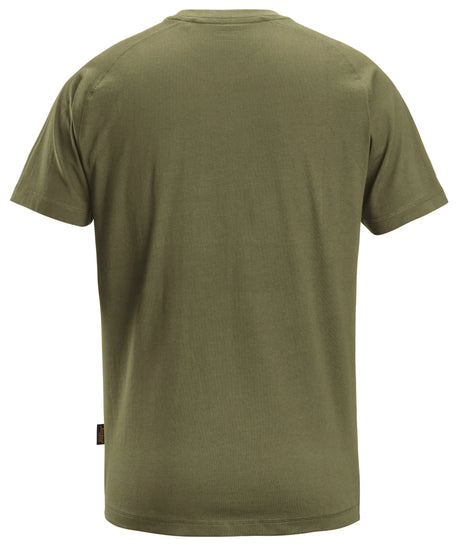 Snickers Logo T-Shirt Khaki Green 2590 | Soft & Comfortable Everyday Workwear Tee