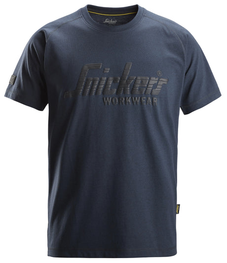 Snickers Logo T-Shirt Navy 2590 | Soft & Comfortable Everyday Workwear Tee