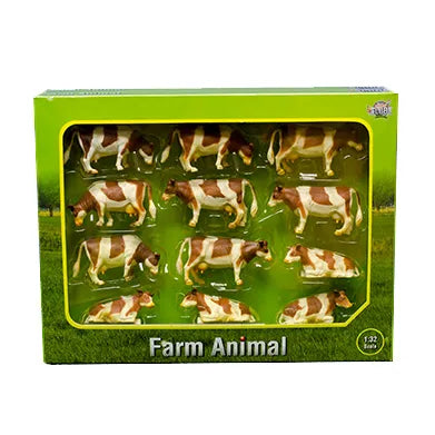 Kids Globe Brown & White Cows (Pack of 12)