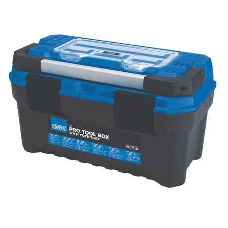 Draper Pro Toolbox with Tote Tray, 20", Blue